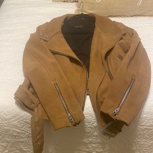 Mackage suede zip moto jacket